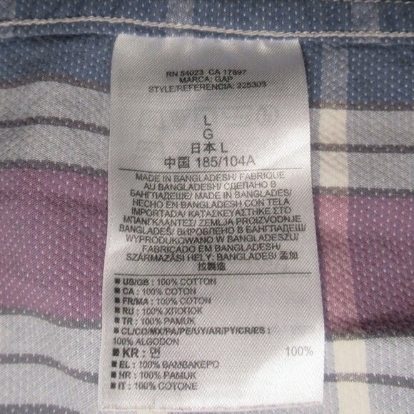 Gap 1969 Eaton Plaid Button-Up Shirt | Size L - Picture 7 of 9